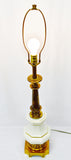 Vintage Brass and White Porcelain Stiffel Table Lamp