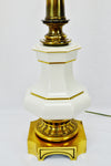 Vintage Brass and White Porcelain Stiffel Table Lamp