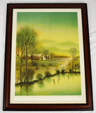 Vintage Framed Limited Edition Lithograph Landscape By Artist Pires - Signed