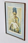 Vintage Framed Lithograph of Mother and Child with COA - Artist Signed