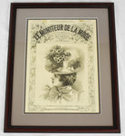 Antique 1897 Framed Le Moniteur De La Mode French Fashion Print
