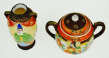 Vintage Japanese Moriage Bud Vase & Dual Handle Lidded Vessel