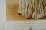 Vintage 1967 Lithograph of 19th Century Parisian Fashion Titled La Curieuse