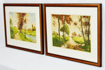 Vintage Framed Paris Etching Society Signed Landscape Prints - A Pair