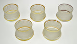 Mid Century Textured and Gold Gilt Glass Shades - Set of 5