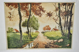 Vintage Framed Paris Etching Society Signed Landscape Prints - A Pair