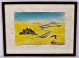 Antique Grande Dunes of the Sahara Hand Colored Engraving - Pencil Signed