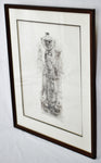 Vintage Framed Edna Hibel Mayan Water Carrier II Pencil Signed Lithograph