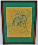 Vintage Framed Pastel Abstract Drawing - Artist Signed