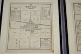 Vintage Framed Decorative Maps - A Pair