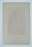 Vintage 1967 Lithograph of 19th Century Parisian Fashion Titled L'Ecouteuse