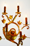 Vintage Large 5 Arm Spanish Rococo Style Gilt Tole Candelabra Wall Sconce