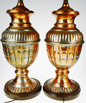 Mid Century Tinned Copper Table Lamps - A Pair