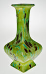 Vintage Peacock Feather Design Art Pottery Vase - Artist Signed