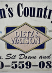 Vintage Dietz & Watson Double Sided Metal Country Cafe Sign