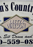 Vintage Dietz & Watson Double Sided Metal Country Cafe Sign