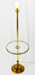 Mid Century Brass and Glass Table Top Floor Lamp