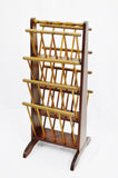 Early Multi-Tier Turned Wood Spindle Magazine Rack