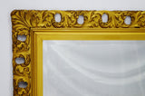 Early French Gilt Gesso Filigree Frame with Beveled Mirror