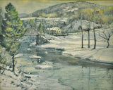 Vintage Framed Winter Scene Print by George Gardner Symons
