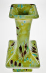 Vintage Peacock Feather Design Art Pottery Vase - Artist Signed