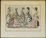 Antique Victorian Fashion 1870's Godey's Fashion Prints - Set of 3