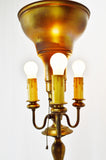Vintage Metal Torchiere Floor lamp with Rare Metal Diffuser