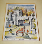 Vintage Framed Quebec Watercolor Prints - A Pair