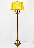Vintage Metal Torchiere Floor lamp with Rare Metal Diffuser