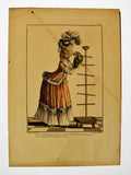 Antique Framed French Fashion Plate Engraving
