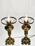 Vintage Victorian Style Metal Table Lamps - A Pair