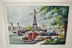 Vintage Hand Colored and Embellished Signed Original Etchings of Paris Notre Dame