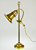 Vintage Adjustable Height Desk Lamp w/ Brass Shade