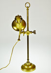 Vintage Adjustable Height Desk Lamp w/ Brass Shade