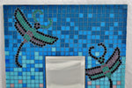 Vintage Mosaic Tile Dragonfly Wall Mirror Coat Rack Hat Rack