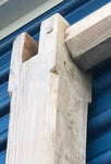 Antique Custom-Made Wood Square Lattice Detail 4-Post King Headboard & Footboard