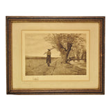 Vintage Framed Remarque Landscape Engraving by Rudolph Bleyer - Signed