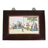 Antique Framed Hand Painted Geishas on Porcelain