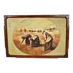 Vintage Framed Harvest Oil Painting