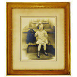 Antique Framed Photograph of Child with Dog