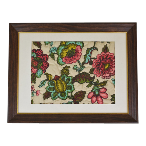 Vintage Framed Floral Quilt Art
