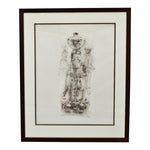 Vintage Framed Edna Hibel Mayan Water Carrier II Pencil Signed Lithograph