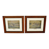 Antique Framed Hunt Scene Aquatints -  Full Cry and The Death - A Pair