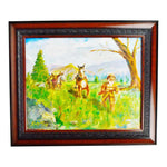 Framed Oil on Board Western Old Timer Frontiersman Painting - Signed