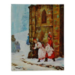 Vintage 1986 The Snowball Fight Oil Painting on Canvas - Artist Signed