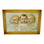 Early Gesso Framed Print of Three Babies