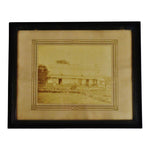 Antique Framed Sepia Homestead Photograph