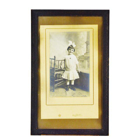 Vintage Framed Photograph of Young Girl