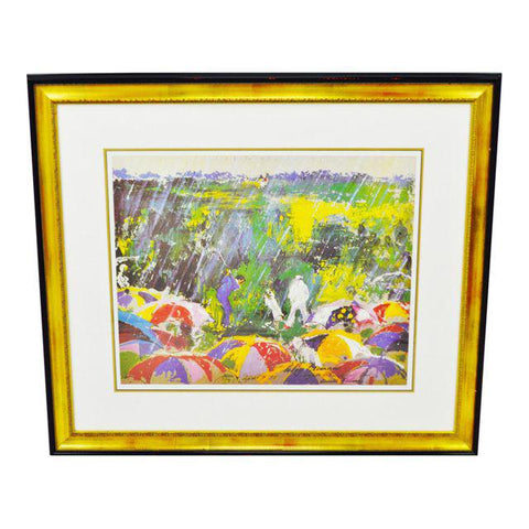 1973 LeRoy Neiman Arnie In The Rain Framed Lithograph with COA on Verso