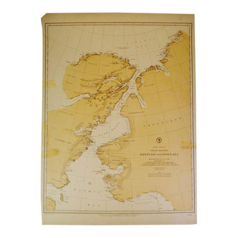 1885 Nautical Chart North American Polar Regions Baffin Bay To Lincoln Sea No. 962